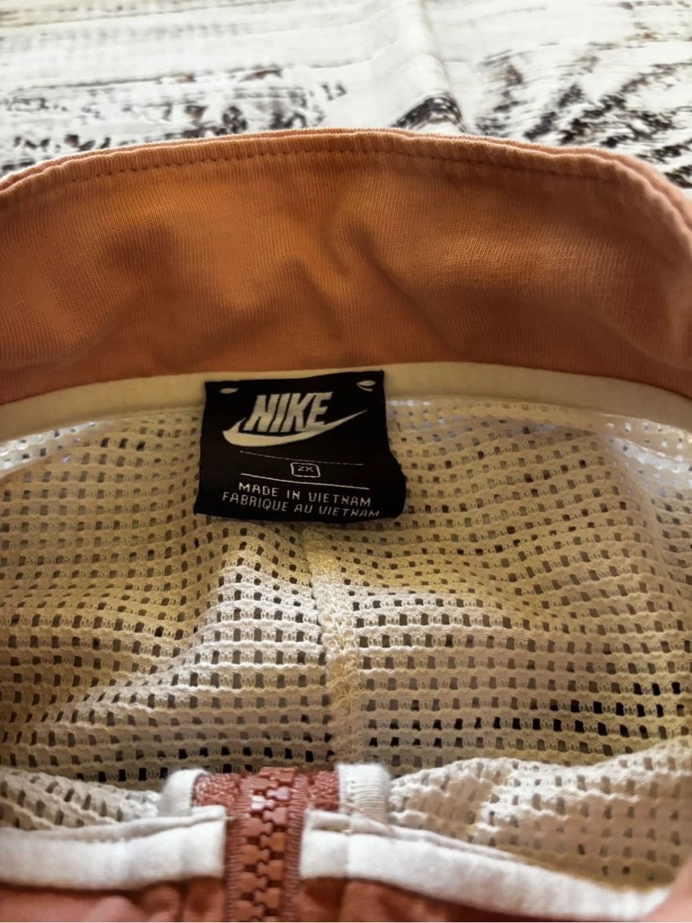 Nike Women’s Dusty Rose and Cream Mesh Zip Bomber Jacket